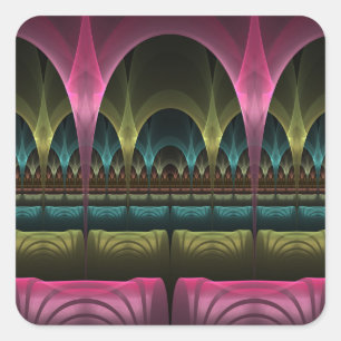 Adesivo Quadrado Padrão Fantástico Especial Abstrato Colorido Fract