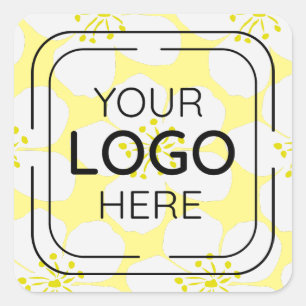 Adesivo Quadrado Padrão Floral Branco Minimalista