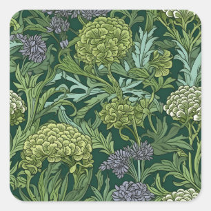 Adesivo Quadrado Padrão floral contínuo no estilo de William Morris