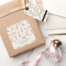 Padrão Floral de Coelhinho de Páscoa Fofo - Primav