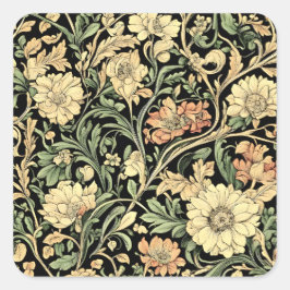 Adesivo Quadrado padrão floral estilo vitoriano 