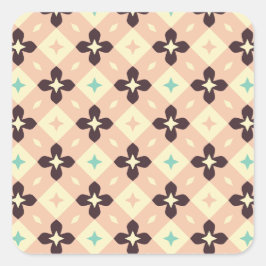 Adesivo Quadrado Padrão floral geométrico contínuo