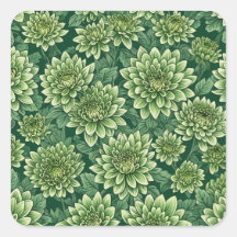 Padrão floral verde de crisântemo