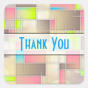 Adesivo Quadrado Padrão Geométrico abstrato quadrados Obrigado