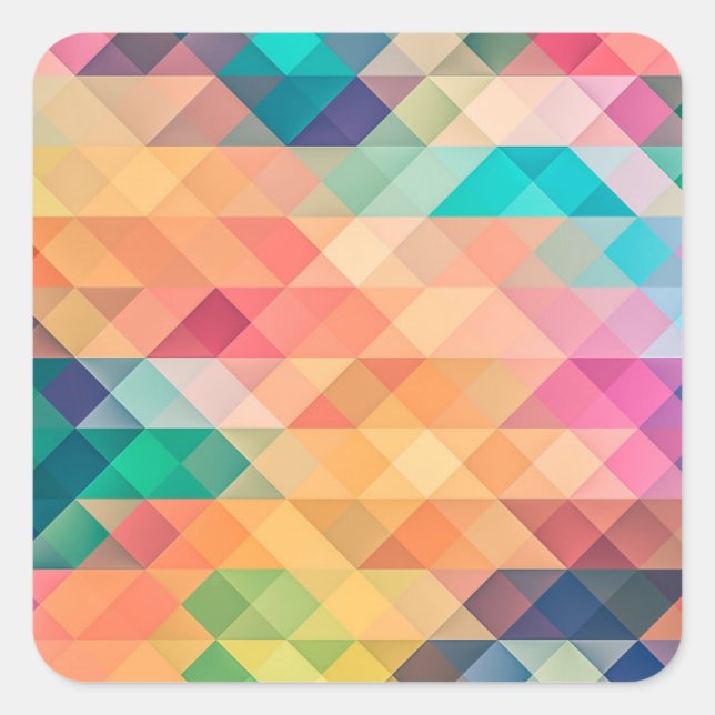 Adesivo Quadrado Padrão geométrico colorido do Abstrato (Frente)