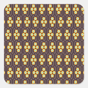 Adesivo Quadrado Padrão geométrico com hexágonos laranja e azul