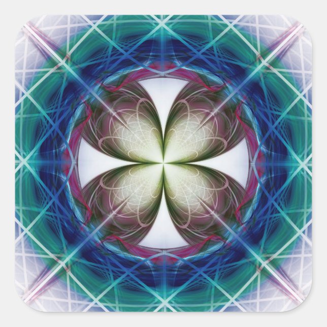 Adesivo Quadrado Padrão geométrico de floração (Frente)