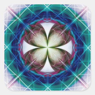 Adesivo Quadrado Padrão geométrico de floração