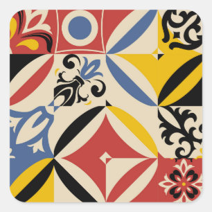 Adesivo Quadrado Padrão Geométrico do Azulejos em 60