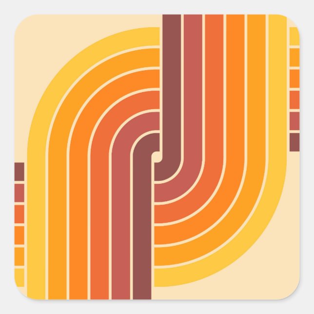 Adesivo Quadrado Padrão Geométrico do Estilo de Imagem Retroativa d (Frente)