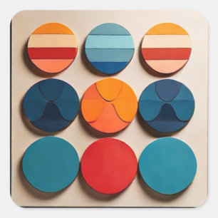 Adesivo Quadrado Padrão Geométrico do Meio século Moderno