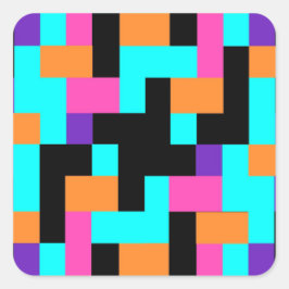 Adesivo Quadrado Padrão Geométrico Quadrado Brilhante Colorido