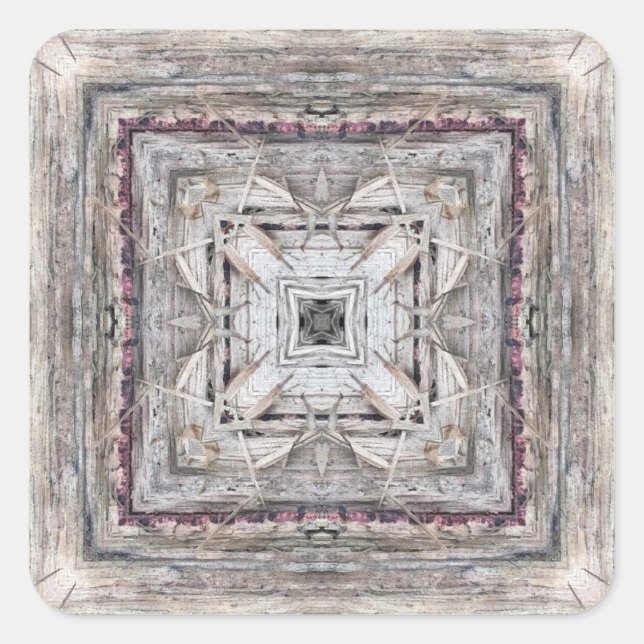 Adesivo Quadrado Padrão Inspirado Aztec bonito Tingido Rosa (Frente)