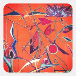 Adesivo Quadrado Padrão laranja