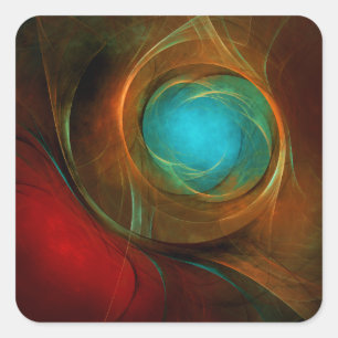Adesivo Quadrado Padrão Legal de Abstrato de Arte Fina Azul Moderna