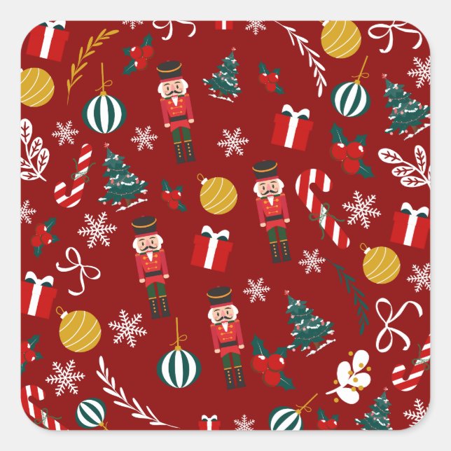 Adesivo Quadrado Padrão mágico do quebra-cabeça (Frente)