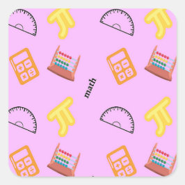 Adesivo Quadrado Padrão matemático a rosa