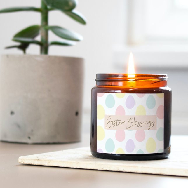 Adesivo Quadrado Padrão Moderno de Ovos de Pastel | FELZ PASCOA (Criador carregado)