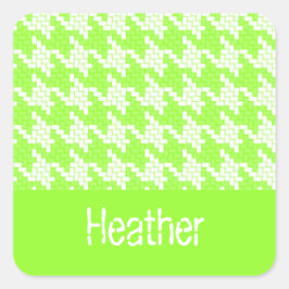 Adesivo Quadrado Padrão monograma verde e robusto branco