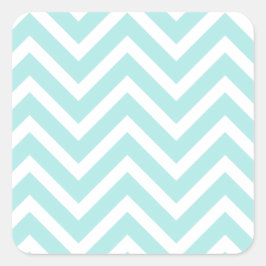 Adesivo Quadrado Padrão na moda Teal Blue Chevron