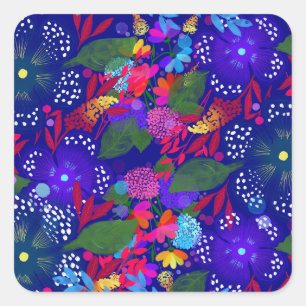 Adesivo Quadrado Padrão noturno de celebração