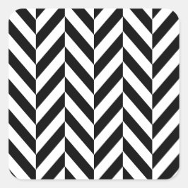 Adesivo Quadrado Padrão Preto de Arenque Branco