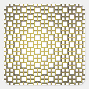 Adesivo Quadrado Padrão Quadrado Moderno Dourado