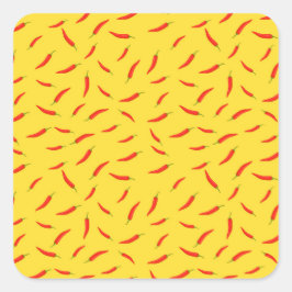 Adesivo Quadrado Padrão Red Chilies