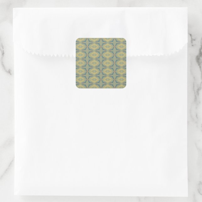 Adesivo Quadrado Padrão Retro Vintage Esverdeado (Bolsa)