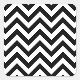 Adesivo Quadrado Padrão Simples de Chevron Preto Branco