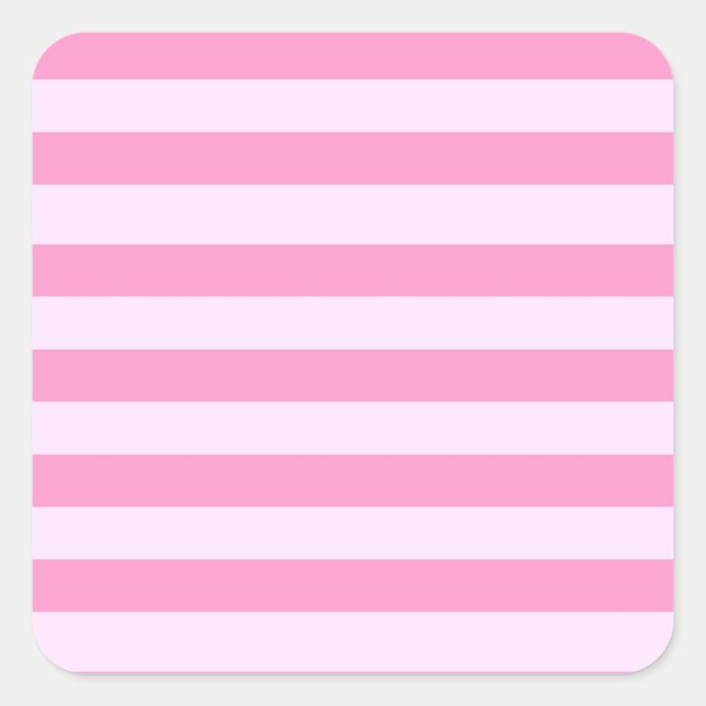 Adesivo Quadrado Padrão Simples Moderno de Stripe Rosa Rosa (Frente)