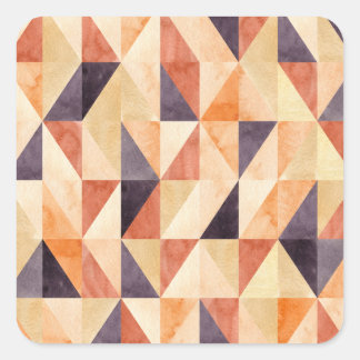 Adesivo Quadrado Padrão Terreno da Aquarela Mosaica Triangular