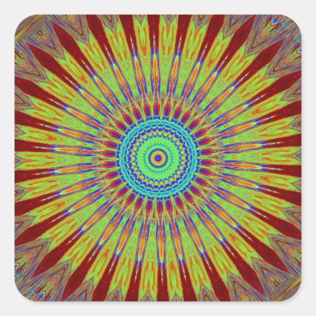 Adesivo Quadrado Padrão tribal africano de tapetes iranianos.jpg (Frente)