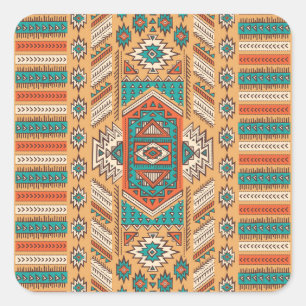 Adesivo Quadrado Padrão tribal, perfeito para decoração.
