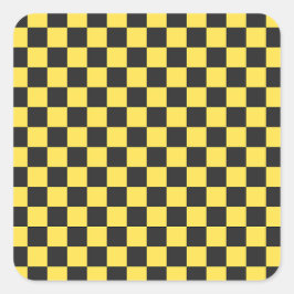Adesivo Quadrado Padrão xadrez amarelo e preto