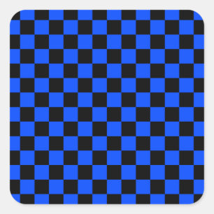 Adesivo Quadrado Padrão xadrez azul e preto