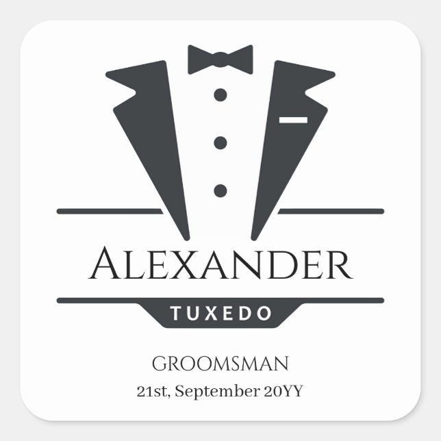 Adesivo Quadrado Padrinho de casamento de presentes de festa de cas (Frente)