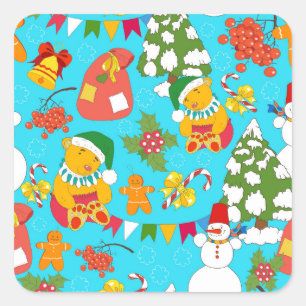 Adesivo Quadrado Padrões De Amizade Para Crianças.