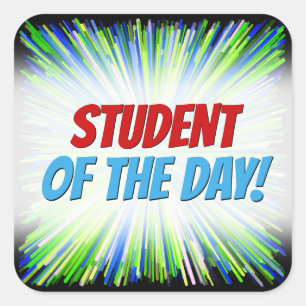 Adesivo Quadrado Padrões de intermitência de linha verde e azul