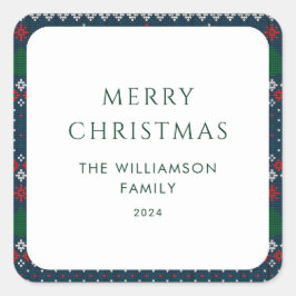 Adesivo Quadrado Padrões de Natal para a família nórdica festiva