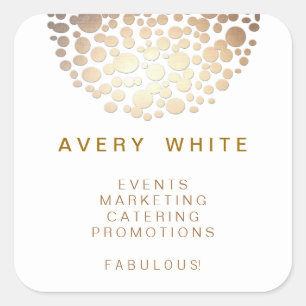 Adesivo Quadrado Padrões do Círculo de Folha Dourada Chic Faux