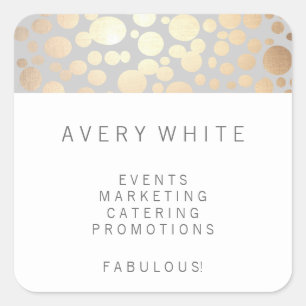 Adesivo Quadrado Padrões do Círculo de Folha Dourada Chic Faux