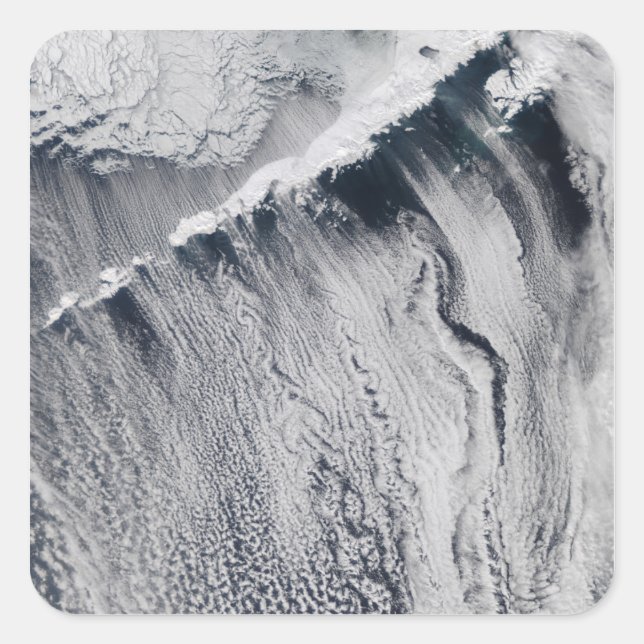 Adesivo Quadrado Padrões em nuvem visíveis sobre a ilha de Aleutas (Frente)