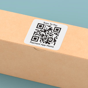 Adesivo Quadrado Pagamento de Código QR