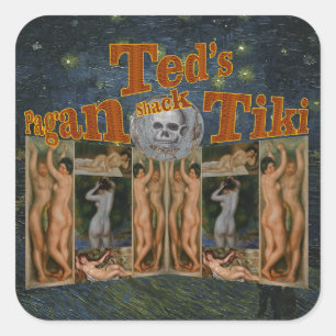 Adesivo Quadrado Pagan Tiki Shack do Ted