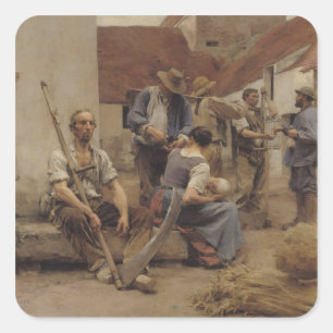 Adesivo Quadrado Pagando os Harvesters, 1882