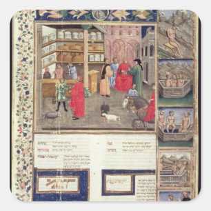 Adesivo Quadrado Página de "Canon da medicina" por Avicenna