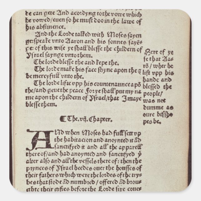 Adesivo Quadrado Página de texto Antigo Testamento (Frente)