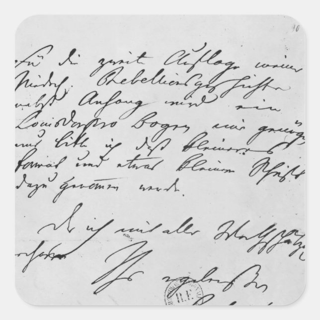 Adesivo Quadrado Página de texto com sua assinatura (Frente)