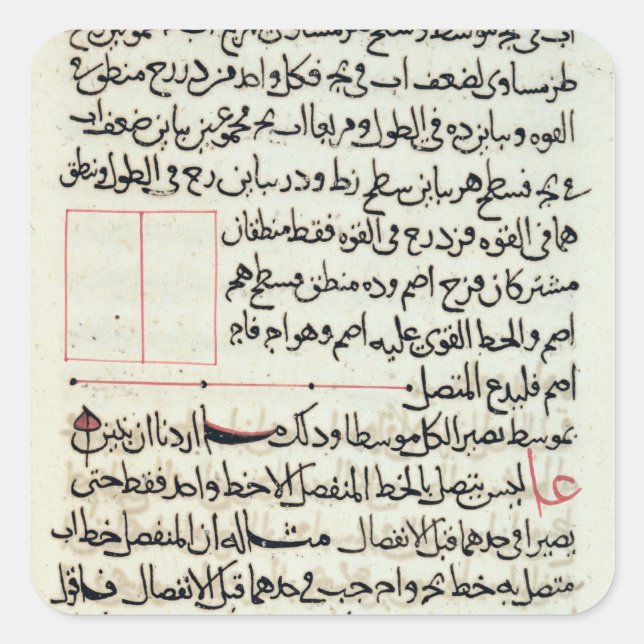 Adesivo Quadrado Página de texto de um 'Elements', um livro geometr (Frente)